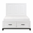 Lexicon Garretson Solid Wood Full Pltfm Bed in White & Metallic Gray Finish
