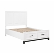 Lexicon Garretson Solid Wood Full Pltfm Bed in White & Metallic Gray Finish