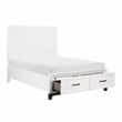 Lexicon Garretson Solid Wood Full Pltfm Bed in White & Metallic Gray Finish