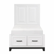 Lexicon Garretson Solid Wood Twin Pltfm Bed in White & Metallic Gray Finish