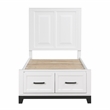 Lexicon Garretson Solid Wood Twin Pltfm Bed in White & Metallic Gray Finish
