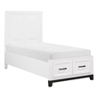 Lexicon Garretson Solid Wood Twin Pltfm Bed in White & Metallic Gray Finish