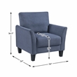 Lexicon Aliana Textured Fabric Upholstered Sofa in Blue