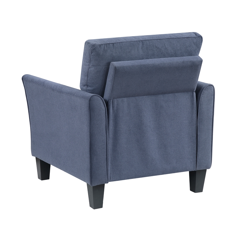 Lexicon Aliana Textured Fabric Upholstered Sofa in Blue