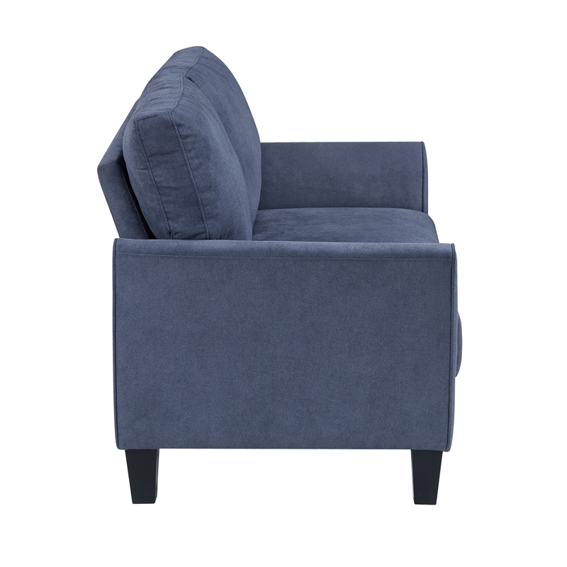 Lexicon Aliana Textured Fabric Upholstered Sofa in Blue