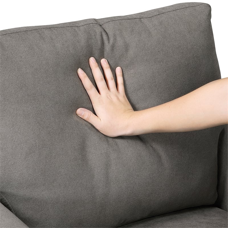 Lexicon Aliana Textured Fabric Upholstered Love Seat in Chocolate