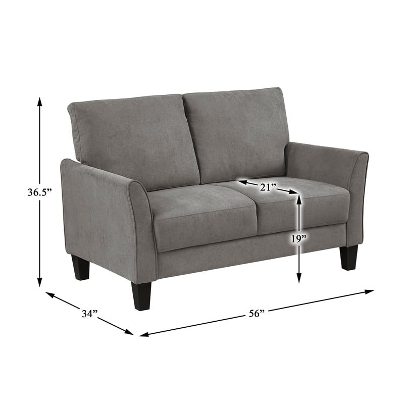 Lexicon Aliana Textured Fabric Upholstered Sofa in Chocolate