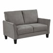 Lexicon Aliana Textured Fabric Upholstered Sofa in Chocolate