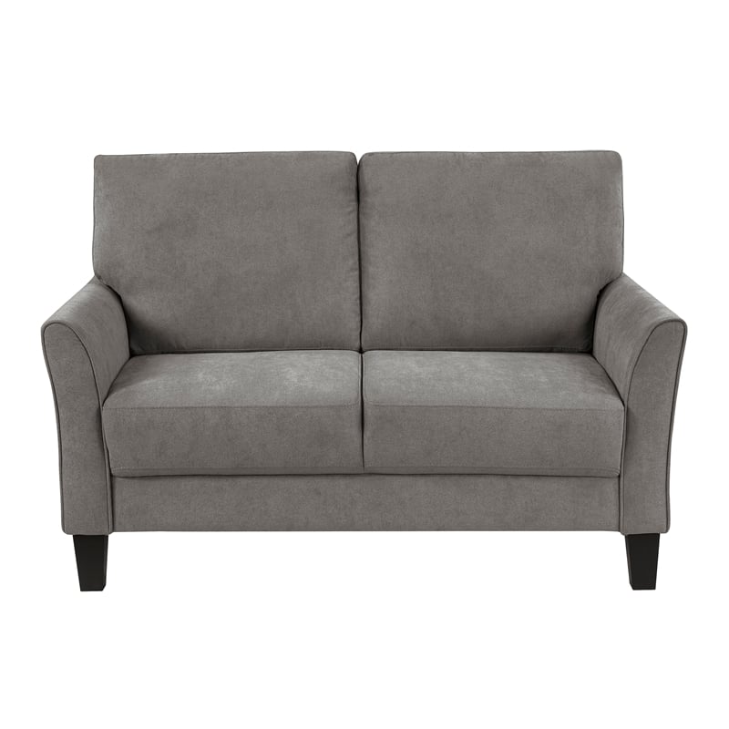 Lexicon Aliana Textured Fabric Upholstered Sofa in Chocolate