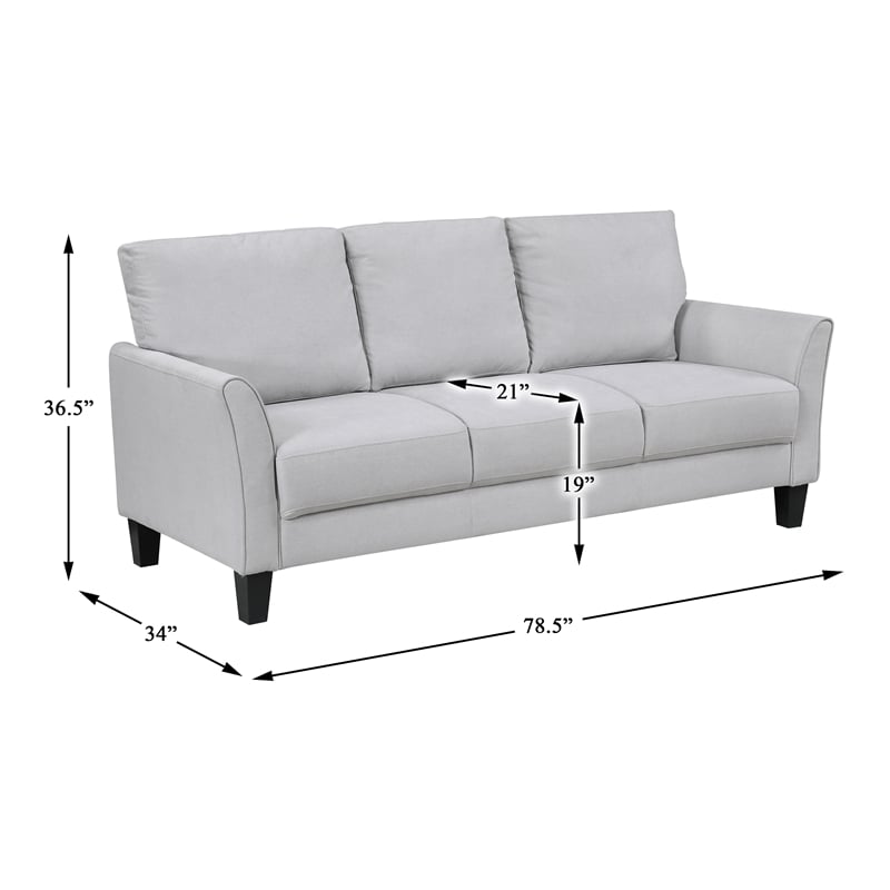 Lexicon Aliana Textured Fabric Upholstered Love Seat in Gray