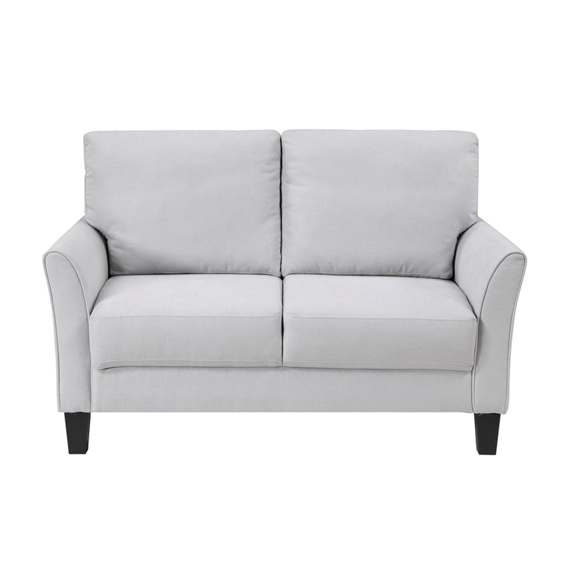 Lexicon Aliana Textured Fabric Upholstered Love Seat in Gray