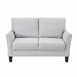 Lexicon Aliana Textured Fabric Upholstered Love Seat in Gray