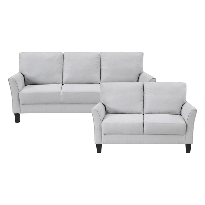 Lexicon Aliana Textured Fabric Upholstered Love Seat in Gray
