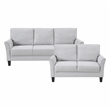Lexicon Aliana Textured Fabric Upholstered Love Seat in Gray