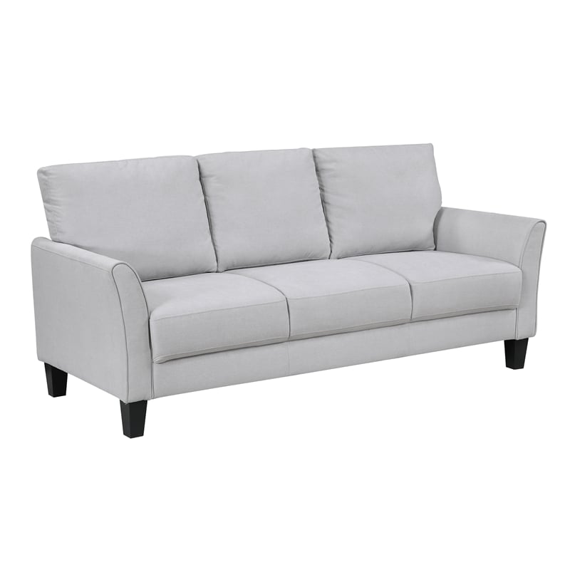 Lexicon Aliana Textured Fabric Upholstered Sofa in Gray