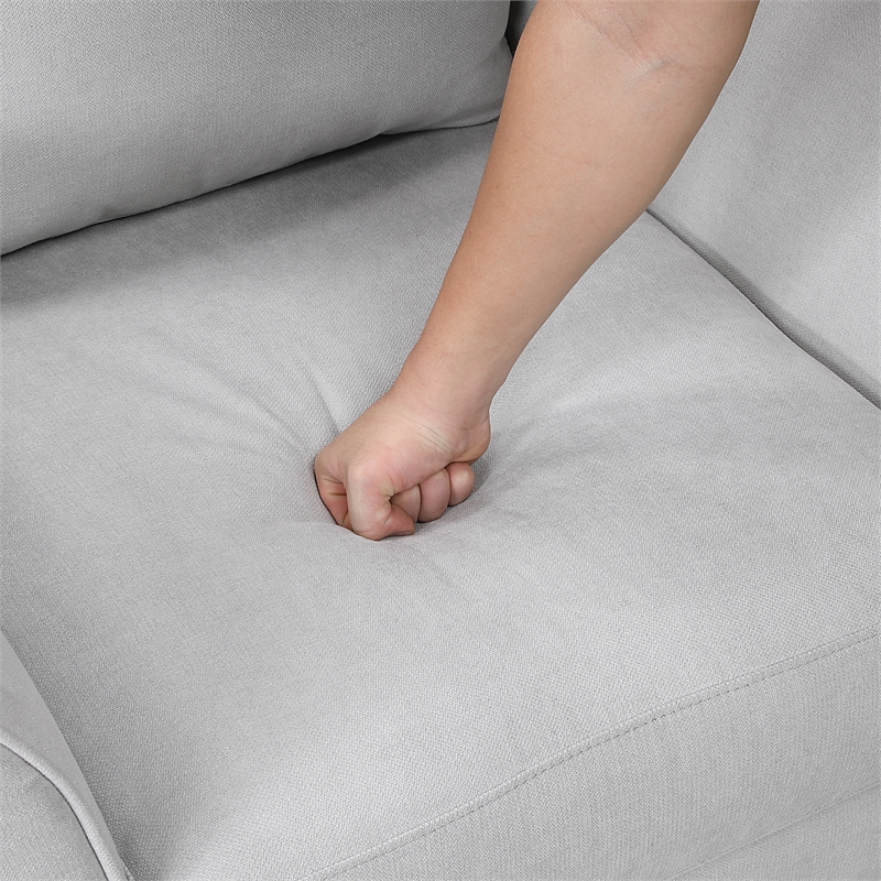 Lexicon Aliana Textured Fabric Upholstered Sofa in Gray