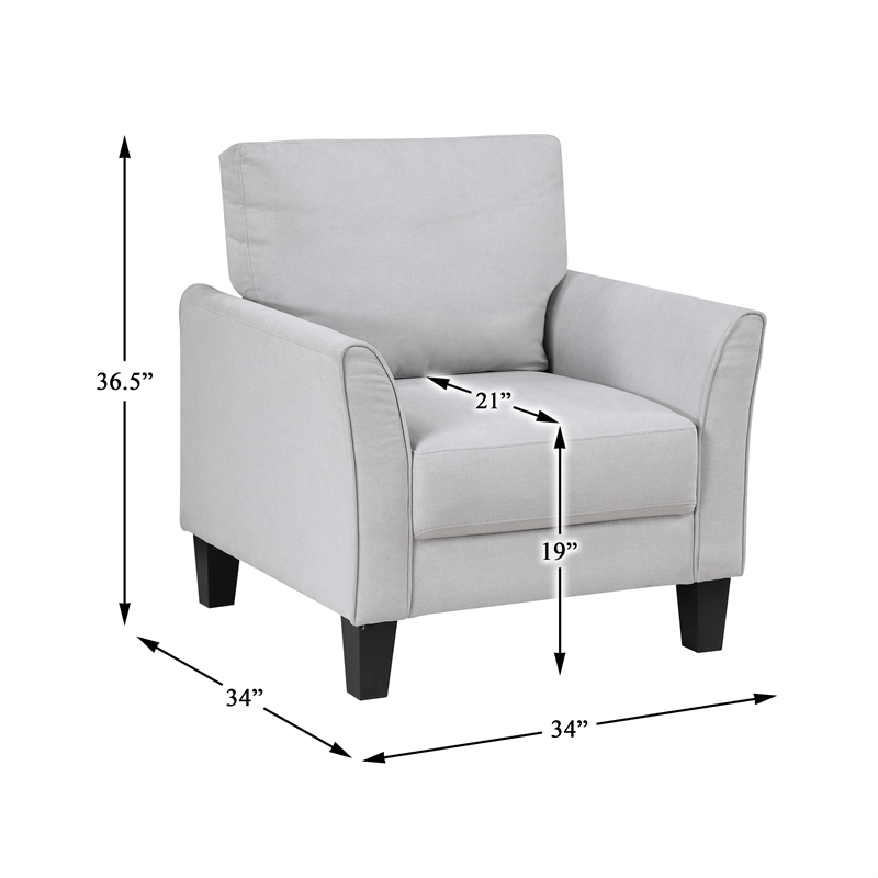 Lexicon Aliana Textured Fabric Upholstered Sofa in Gray