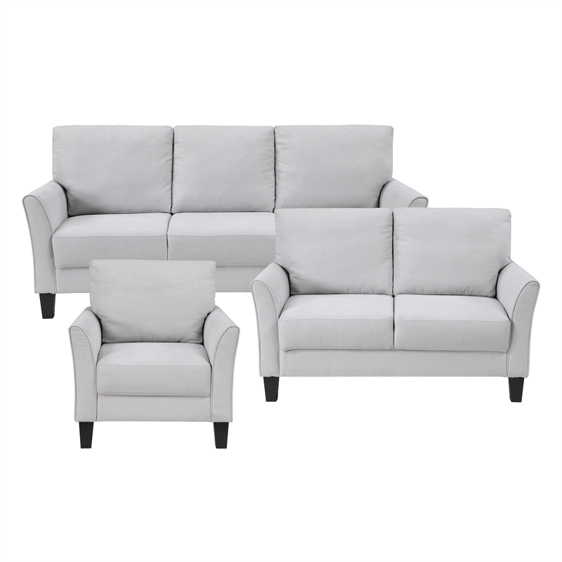 Lexicon Aliana Textured Fabric Upholstered Sofa in Gray