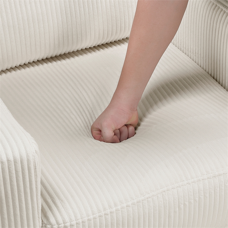 Lexicon Crandall Corduroy Fabric Upholstered Love Seat in Beige