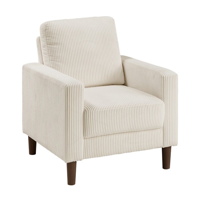 Lexicon Crandall Corduroy Fabric Upholstered Sofa in Beige