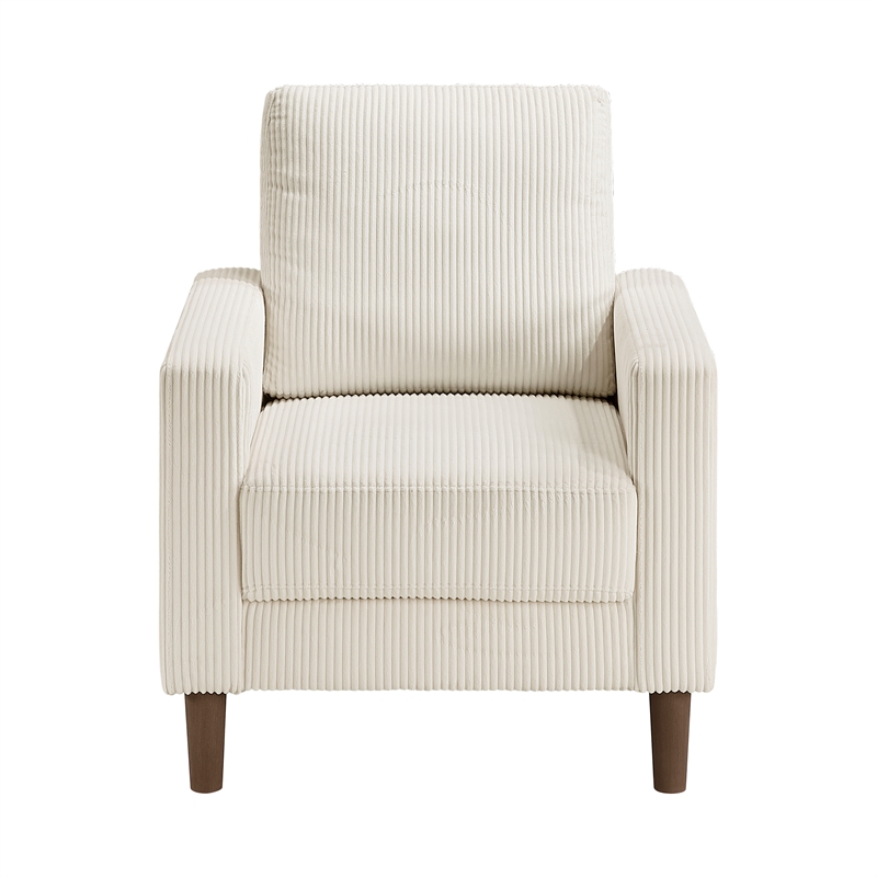 Lexicon Crandall Corduroy Fabric Upholstered Sofa in Beige