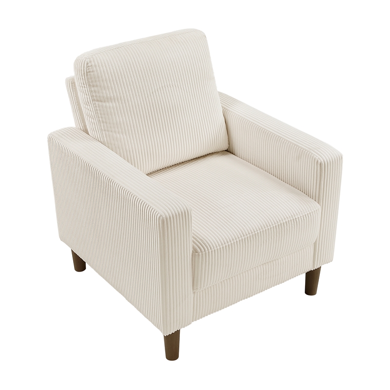 Lexicon Crandall Corduroy Fabric Upholstered Sofa in Beige