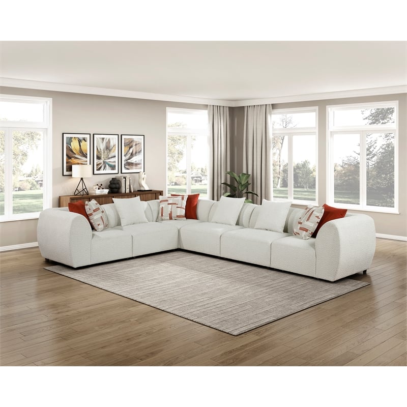 Lexicon Franz Chenille 6-Piece Modular Sectional in Beige