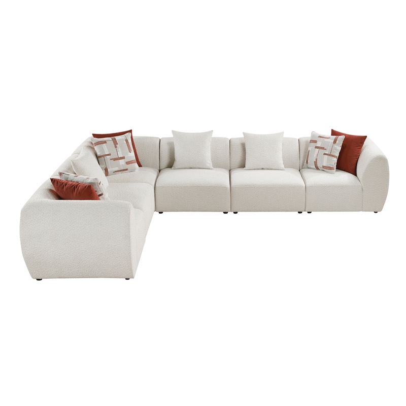 Lexicon Franz Chenille 6-Piece Modular Sectional in Beige