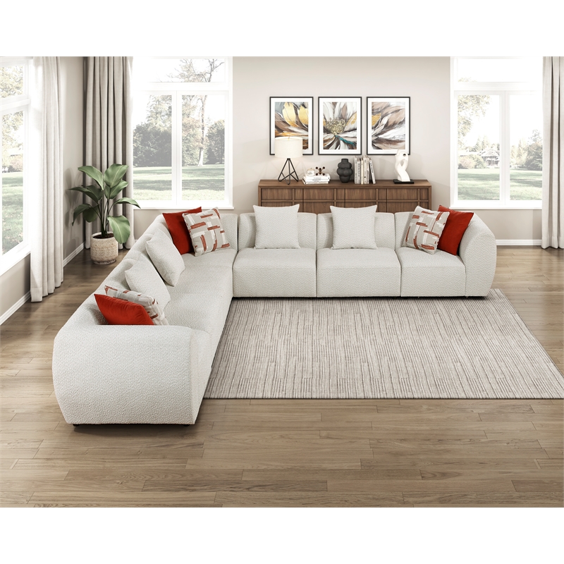 Lexicon Franz Chenille 7-Piece Modular Sectional in Beige