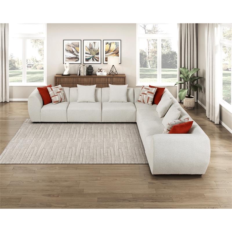 Lexicon Franz Chenille 7-Piece Modular Sectional in Beige