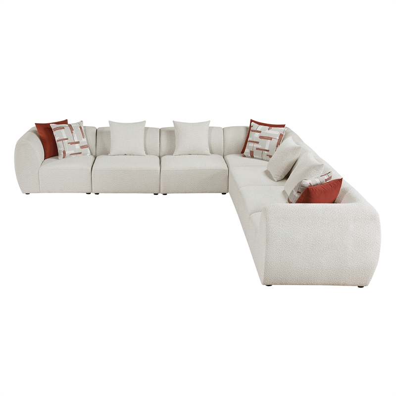 Lexicon Franz Chenille 7-Piece Modular Sectional in Beige