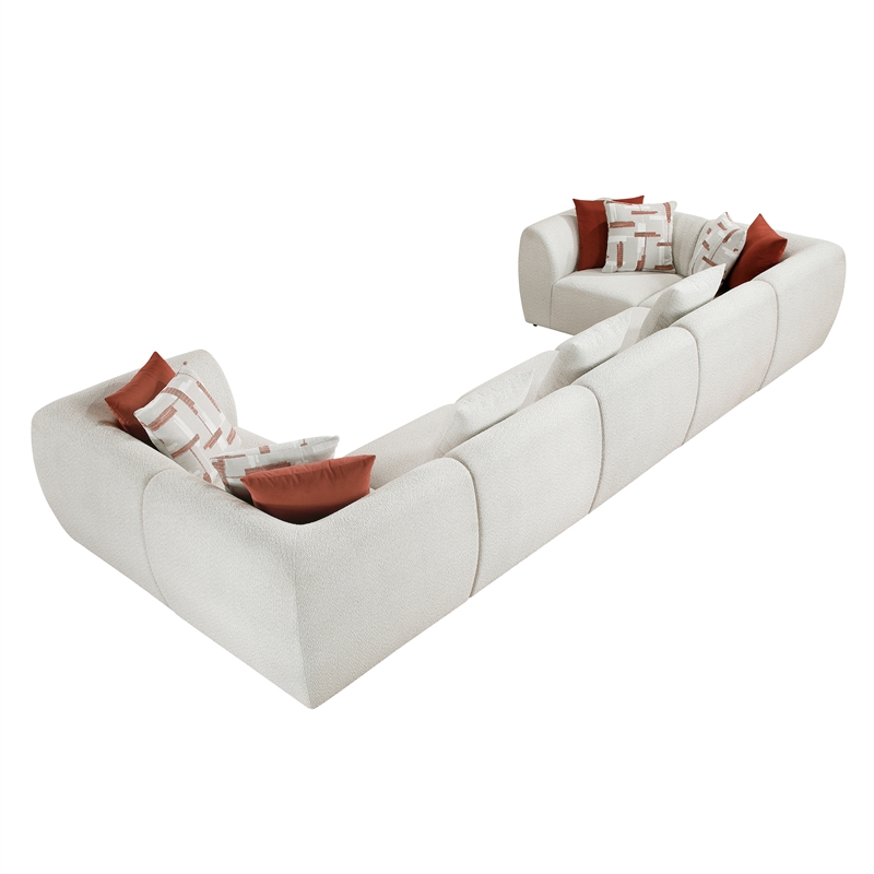 Lexicon Franz Chenille 7-Piece Modular Sectional in Beige