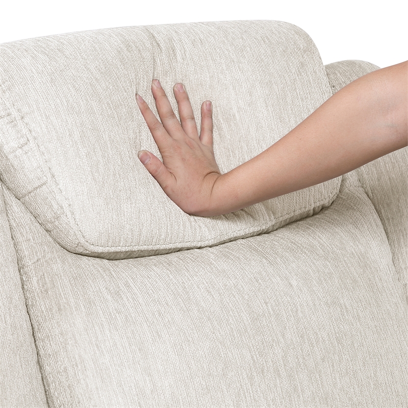 Lexicon Harriette Chenille Double Reclining Love Seat in Beige