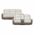 Lexicon Harriette Chenille Double Reclining Love Seat in Beige