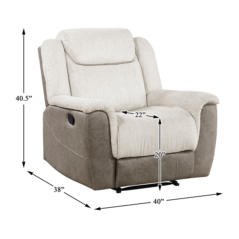 Lexicon Harriette Chenille Double Reclining Sofa in Beige