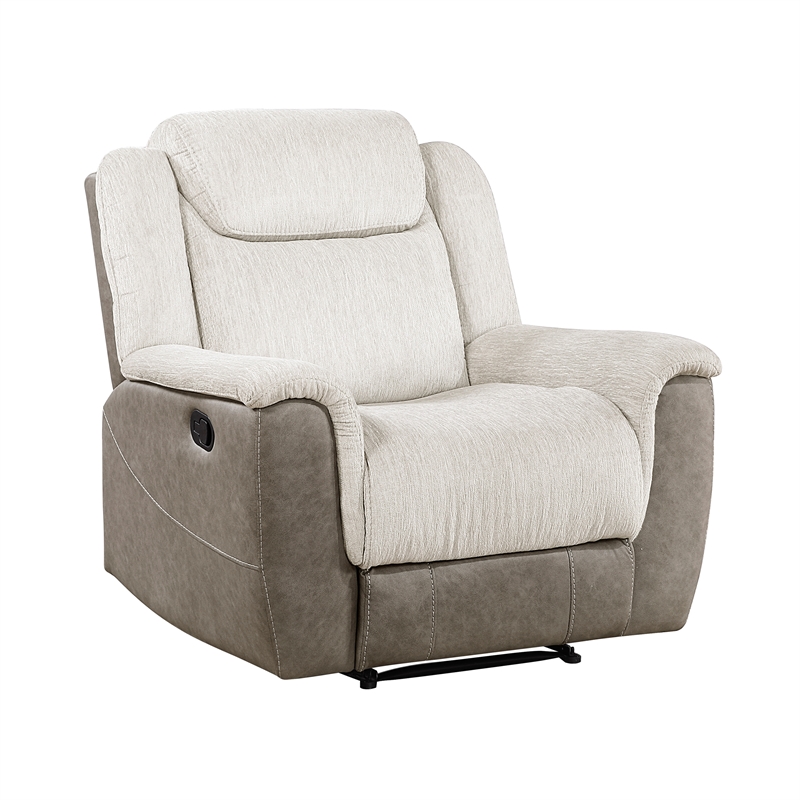 Lexicon Harriette Chenille Double Reclining Sofa in Beige
