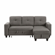 Lexicon Robinson Boucle Sectional with Reversible Chaise in Dark Brown
