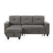 Lexicon Robinson Boucle Sectional with Reversible Chaise in Dark Brown
