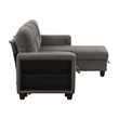 Lexicon Robinson Boucle Sectional with Reversible Chaise in Dark Brown
