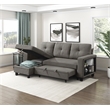 Lexicon Robinson Boucle Sectional with Reversible Chaise in Dark Brown