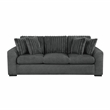 Lexicon Athena Textured Fabric Upholstered Love Seat in Dark Gray