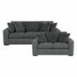Lexicon Athena Textured Fabric Upholstered Love Seat in Dark Gray