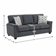 Lexicon Chelsea Chenille Fabric Upholstered Sofa in Dark Gray