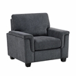 Lexicon Chelsea Chenille Fabric Upholstered Sofa in Dark Gray