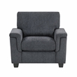 Lexicon Chelsea Chenille Fabric Upholstered Sofa in Dark Gray