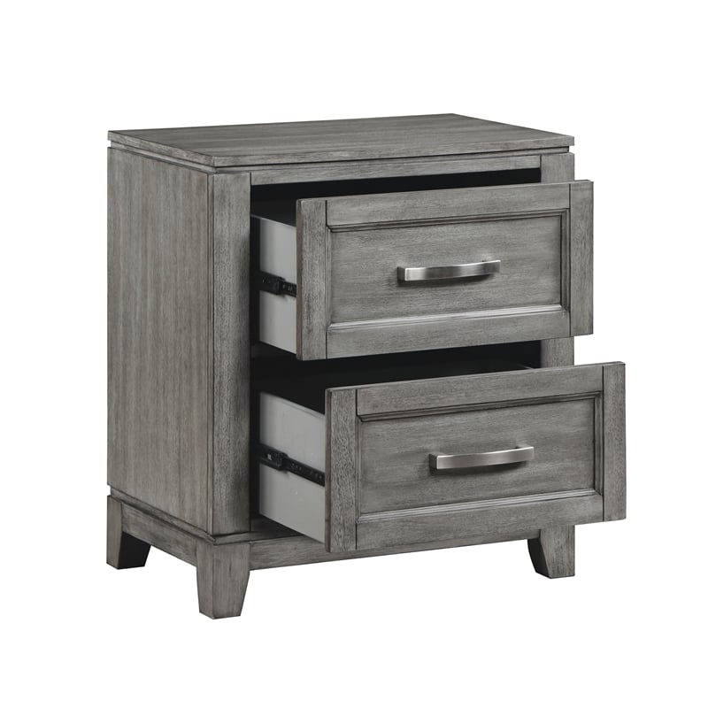 Lexicon Garretson Solid Wood Nightstand in Gray