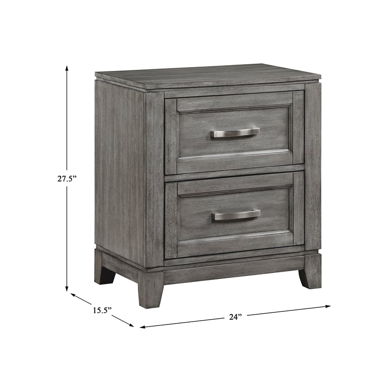 Lexicon Garretson Solid Wood Nightstand in Gray