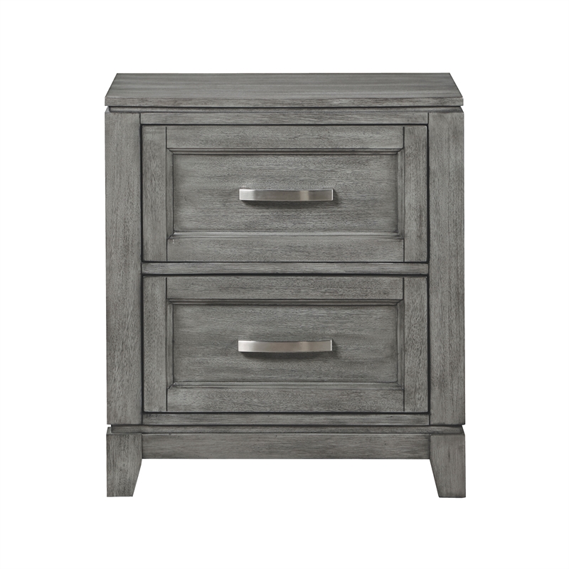 Lexicon Garretson Solid Wood Nightstand in Gray