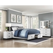 Lexicon Garretson Solid Wood Nightstand in White and Metallic Gray Finish