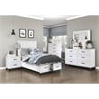 Lexicon Garretson Solid Wood Nightstand in White and Metallic Gray Finish